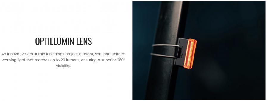 USB-C rechargeable Magicshine rear cycling light attached to seatpost