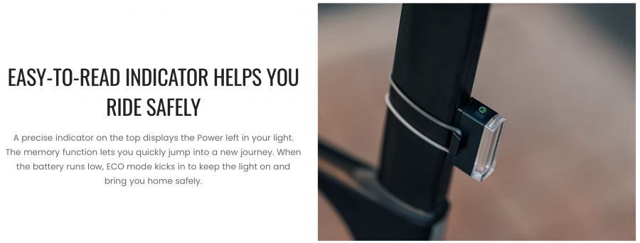 Compact 18g Magicshine rear bike safety light