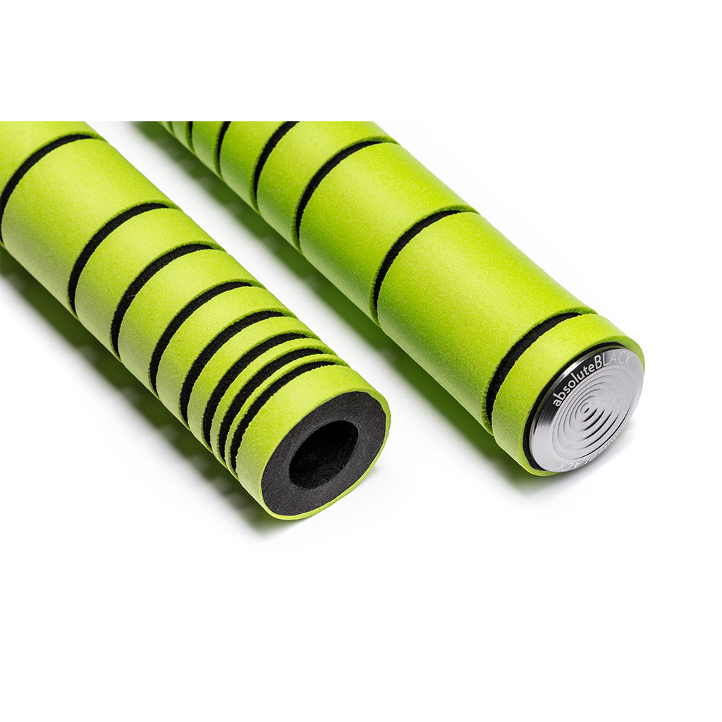 neon green handlebar grips