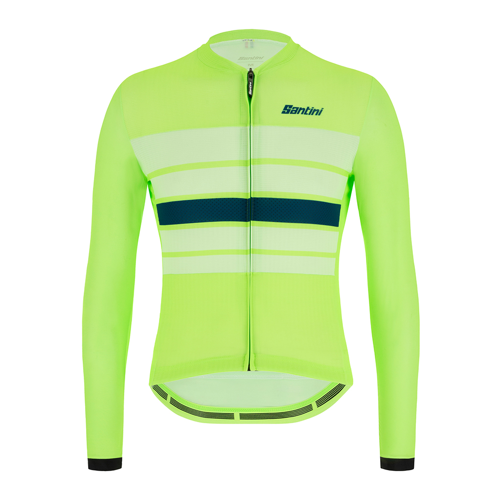 Santini Eco Sleek Bengal Long Sleeve JerseyFluo Green
