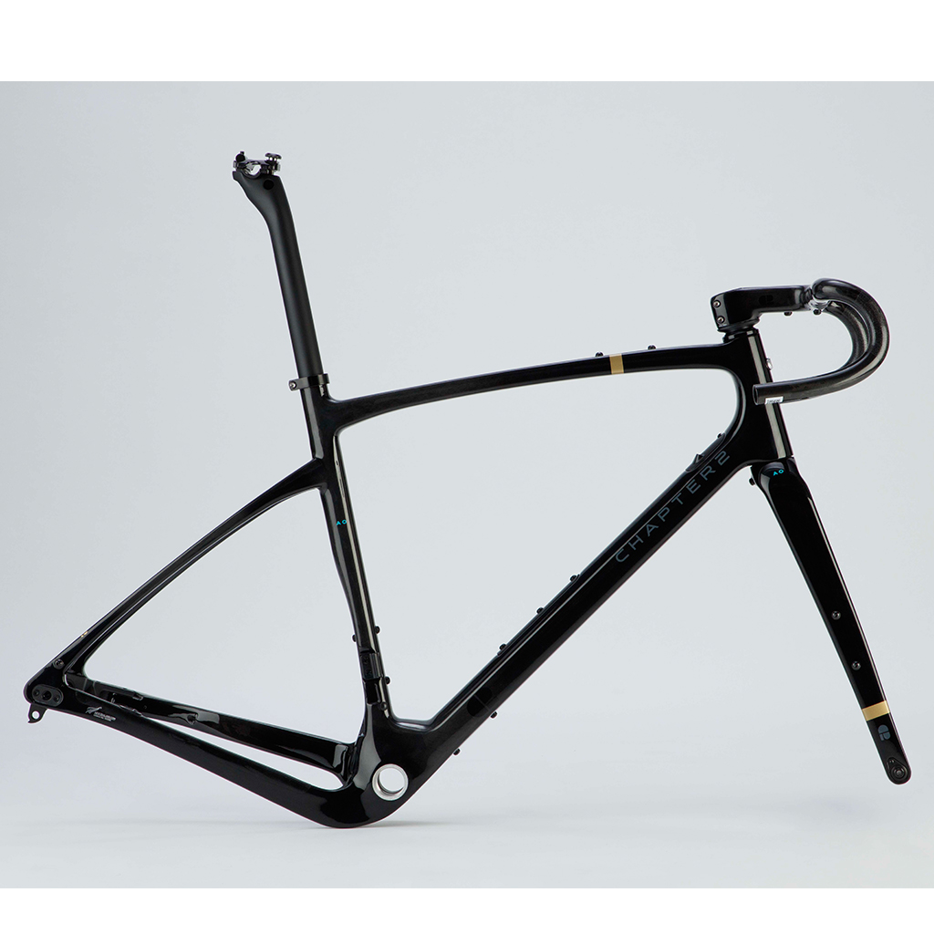 Chapter2 AO Gravel Disc Brake FramesetBlack+UD W/Gold (Koura)
