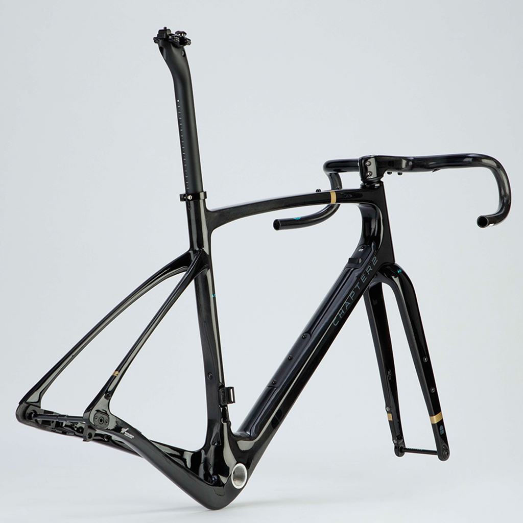 Chapter2 AO Gravel Disc Brake FramesetBlack+UD W/Gold (Koura)